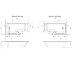 Nuie Square L-Shaped Shower Bath -Burlington Shop M700 2023 4 14 5 56 56 293