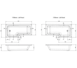 Nuie Square L-Shaped Shower Bath -Burlington Shop M700 2023 4 14 5 57 12 282