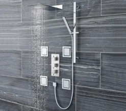 Hudson Reed Sheer Slider Rail Kit Chrome With Shower Handset And Outlet Elbow