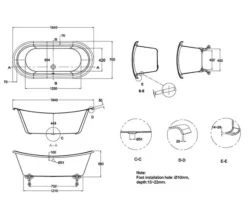 Burlington Bateau 1640 X 700mm White Double Ended Freestanding Bath -Burlington Shop M700 2023 4 4 11 53 47 569