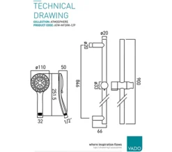 Vado Atmosphere Air Injected Single Function Slide Rail Shower Kit -Burlington Shop M700 2023 4 7 11 4 46 736
