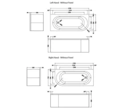 Nuie Crescent 1700 X 725mm White Back-To-Wall Bath -Burlington Shop M700 2023 4 8 6 56 6 426