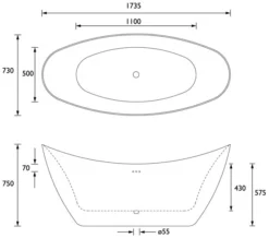 Heritage Hylton Freestanding Copper Effect Acrylic Bath 1735 X 730mm -Burlington Shop M700 2023 5 30 12 14 12 916