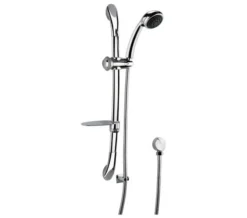 Nuie Chrome Luxury Curved Slide Rail Kit With Multi Function Handset And Elbow