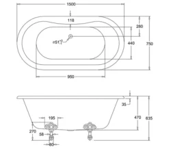 Burlington Windsor White Freestanding Double Ended Bath -Burlington Shop M700 2023 7 14 11 6 18 746