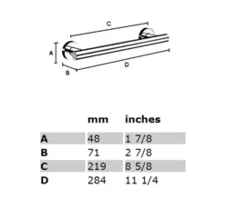 Smedbo Home 284mm Grab Bar -Burlington Shop QS S147 2 mn