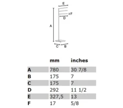 Smedbo Outline Lite Free Standing Polished Stainless Steel Triple Towel Rail Base Round -Burlington Shop QS S157 2 mn