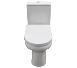 RAK Compact Deluxe 45cm High Rimless Close Coupled Full Access White WC Without Seat -Burlington Shop QS V10037 3 mn