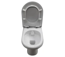 RAK Compact Deluxe 45cm High Rimless Close Coupled Full Access White WC Without Seat -Burlington Shop QS V10037 4 mn