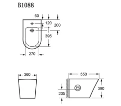 IMEX Arco White Back-To-Wall Bidet 550mm - B1088 -Burlington Shop QS V15279 2 mn