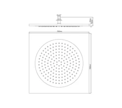 Hudson Reed Chrome Square Ceiling Tile Fixed Shower Head -Burlington Shop QS V17241 2 mn