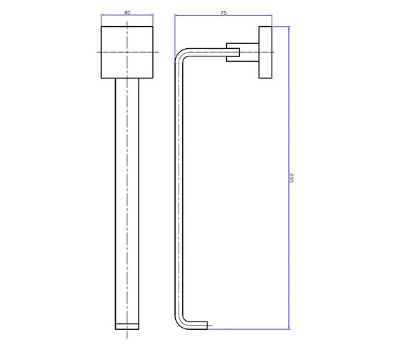 Crosswater Zeya 235mm Wide Chrome Towel Rail 2 Crosswater Zeya 235mm Wide Chrome Towel Rail - Image 2