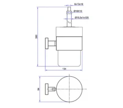 Crosswater Zeya Ceramic WC Brush Holder - ZE025C+ -Burlington Shop QS V21931 2 mn