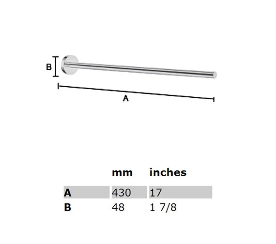 Smedbo Home 430mm Fixed Towel Rail 2 Smedbo Home 430mm Fixed Towel Rail - Image 2