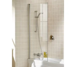 Lakes Classic Square Bath Screen 800 X 1500mm Silver