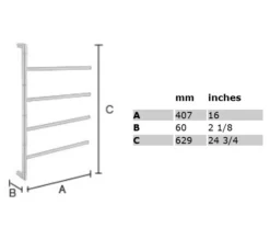Smedbo Outline Polished Stainless Steel Swivel Arm Towel Bar -Burlington Shop QS V26053 2 mn