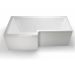 Cleargreen Ecosquare Left Handed White Shower Bath 1700 X 850mm -Burlington Shop QS V26285 3 mn