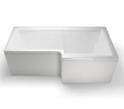 Cleargreen Ecosquare Left Handed White Shower Bath 1700 X 850mm -Burlington Shop QS V26286 3 mn