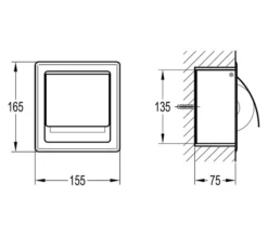 Flova Gloria Diamond Chrome Concealed Toilet Roll Holder -Burlington Shop QS V27319 2 mn