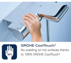 Grohe Euphoria Mono Chrome Shower Set With 600mm Rail - 27256001 -Burlington Shop QS V28379 4 mn 9