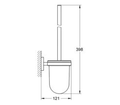 Grohe Essentials Wall Mounted Chrome Toilet Brush Set -Burlington Shop QS V28481 2 mn