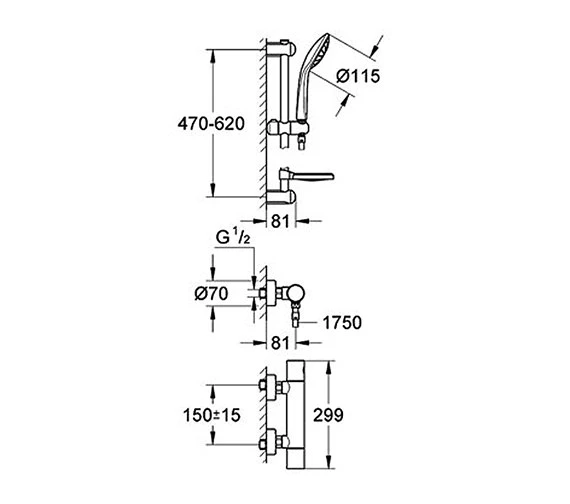 Grohe Grohtherm 1000 Thermostat Chrome Shower Mixer Valve With Euphoria Shower Set 2 Grohe Grohtherm 1000 Thermostat Chrome Shower Mixer Valve With Euphoria Shower Set - Image 2