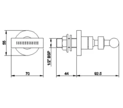 Hudson Reed Minimalist Swivel Body Jet Chrome -Burlington Shop QS V38652 2 mn