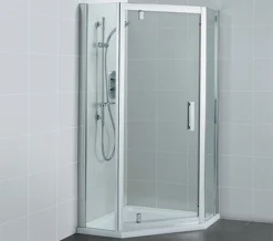 Ideal Standard Synergy Pivot Pentagon Enclosure With Silver Aluminium Frame