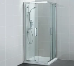 Ideal Standard Synergy Corner Entry Enclosure 1000mm With Silver Frame -Burlington Shop QS V40140 3 mn 1