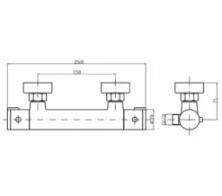 Nuie Minimalist Thermostatic Chrome Bar Shower Valve With Bottom Outlet 6 Nuie Minimalist Thermostatic Chrome Bar Shower Valve With Bottom Outlet -Burlington Shop QS V41491 2 mn