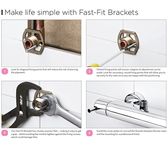 Nuie Minimalist Thermostatic Chrome Bar Shower Valve With Bottom Outlet 4 Nuie Minimalist Thermostatic Chrome Bar Shower Valve With Bottom Outlet - Image 4