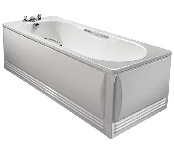 Twyford Celtic White Slip Resistant Steel Bath With Grips And Legs 1600 X 700mm 4 Twyford Celtic White Slip Resistant Steel Bath With Grips And Legs 1600 X 700mm - Image 4