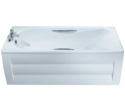 Twyford Shallow Slip Resistant White Steel Bath With Grips 1700 X 700mm -Burlington Shop QS V43337 4 mn