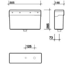 Twyford Clifton 1 White Urinal Set With Exposed Flush Pipe And Cistern -Burlington Shop QS V45436 4 mn