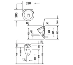 Duravit Starck 1 320 X 285mm White Urinal -Burlington Shop QS V45521 2 mn