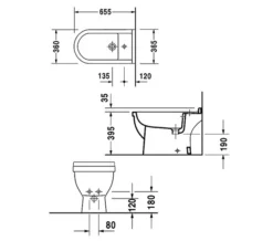 Duravit Starck 3 Floor Standing Bidet -Burlington Shop QS V49584 2 mn