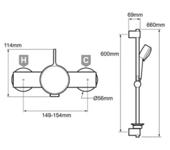 Mira Select Exposed Valve Thermostatic Mixer Shower Chrome -Burlington Shop QS V52501 2 mn