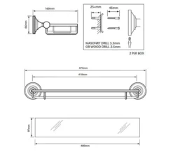 Heritage Clifton Glass Shelf Chrome -Burlington Shop QS V53367 2 mn