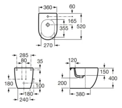 Roca Meridian-N Compact White Floor-Standing Bidet - 357247000 -Burlington Shop QS V55538 2 mn