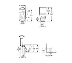 Roca The Gap ECO Close Coupled White WC Pan With Cistern 650mm -Burlington Shop QS V55558 2 mn