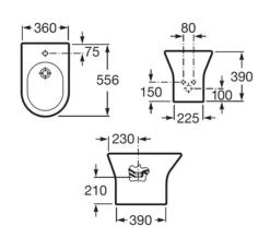Roca Nexo White Floor Standing Bidet 565mm | 357640000 -Burlington Shop QS V55576 2 mn