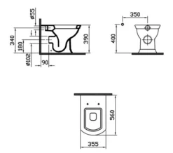 VitrA Serenada White 560mm Back-To-Wall WC Pan -Burlington Shop QS V59741 2 mn