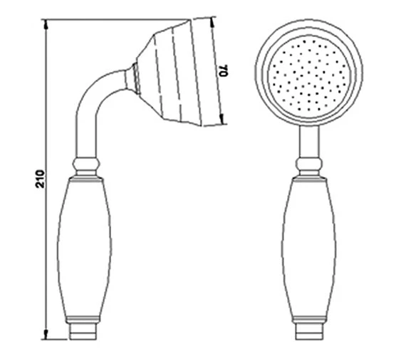 Nuie Large Traditional Chrome Shower Handset 2 Nuie Large Traditional Chrome Shower Handset - Image 2