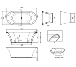 Burlington Brindley 1700mm White Soaking Bathtub With Base Skirt -Burlington Shop QS V61955 2 mn