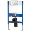 IMEX Reduced Height Wall Hung WC Frame System With Chrome Front Dual Flush Plate
