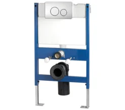 IMEX Reduced Height Wall Hung WC Frame System With Chrome Front Dual Flush Plate