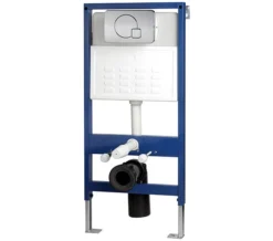 IMEX Wall Hung WC Frame System With Chrome Dual Flush Plate