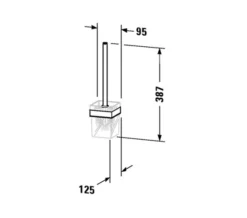 Duravit Karree Wall Mounted Chrome Brush Set - 0099571000 -Burlington Shop QS V72873 2 mn