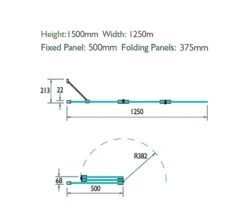 Kudos Inspire 1250 X 1500mm Three Panel In-Fold Bath Screen