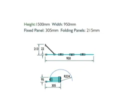Kudos Inspire 950 X 1500mm Compact 4 Panel In-Fold Bath Screen
